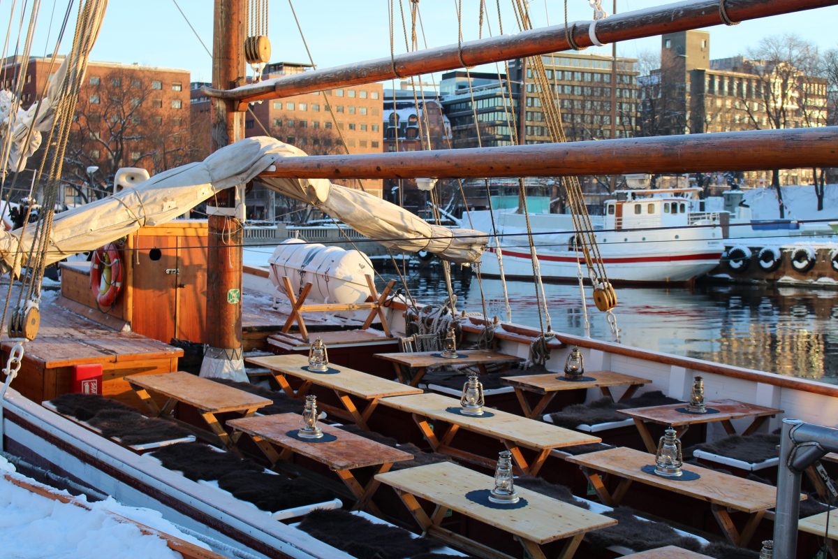 Oslo Fjord Sightseeing - inside the boat at Oslo Harbour