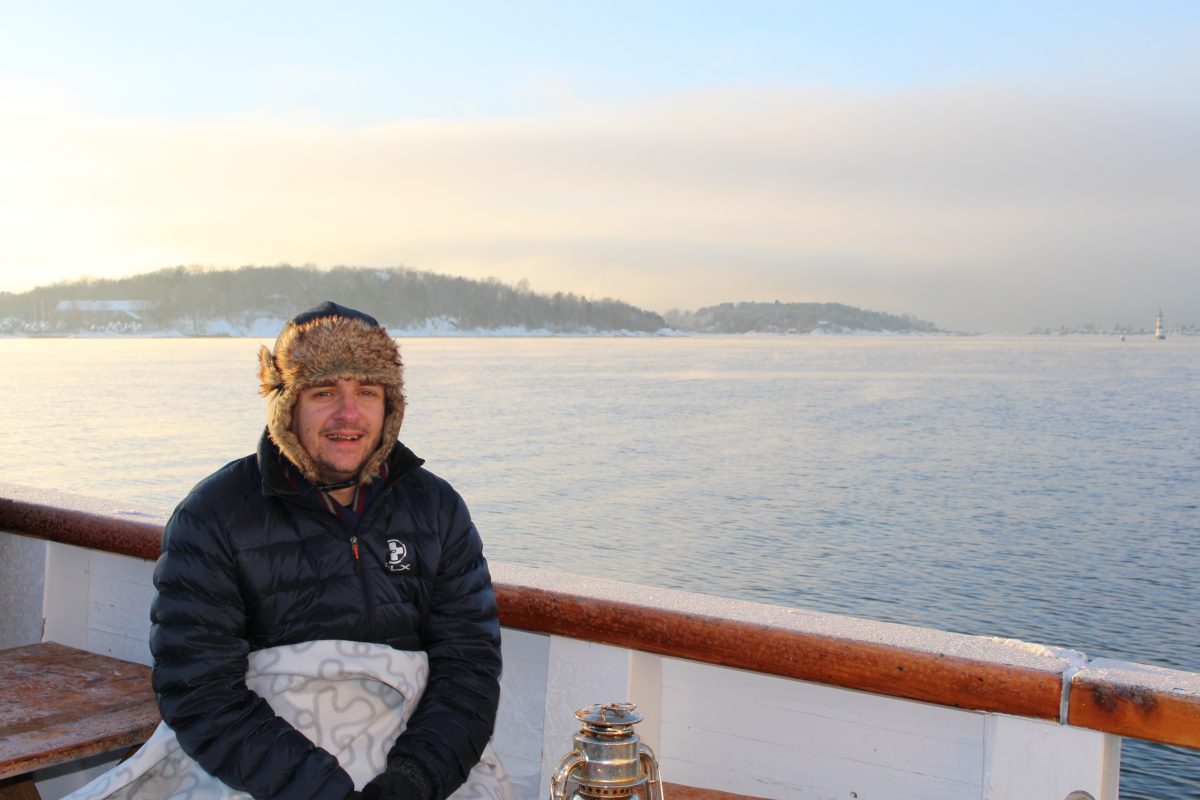 Oslo Fjord Sightseeing - smiling man on the Oslo batservice