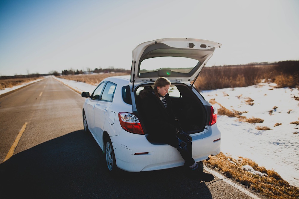 Roadtrip Girl In Car